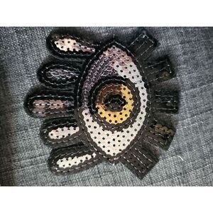 Sequin Eyeball Applique 3"x 4.5" Iron On